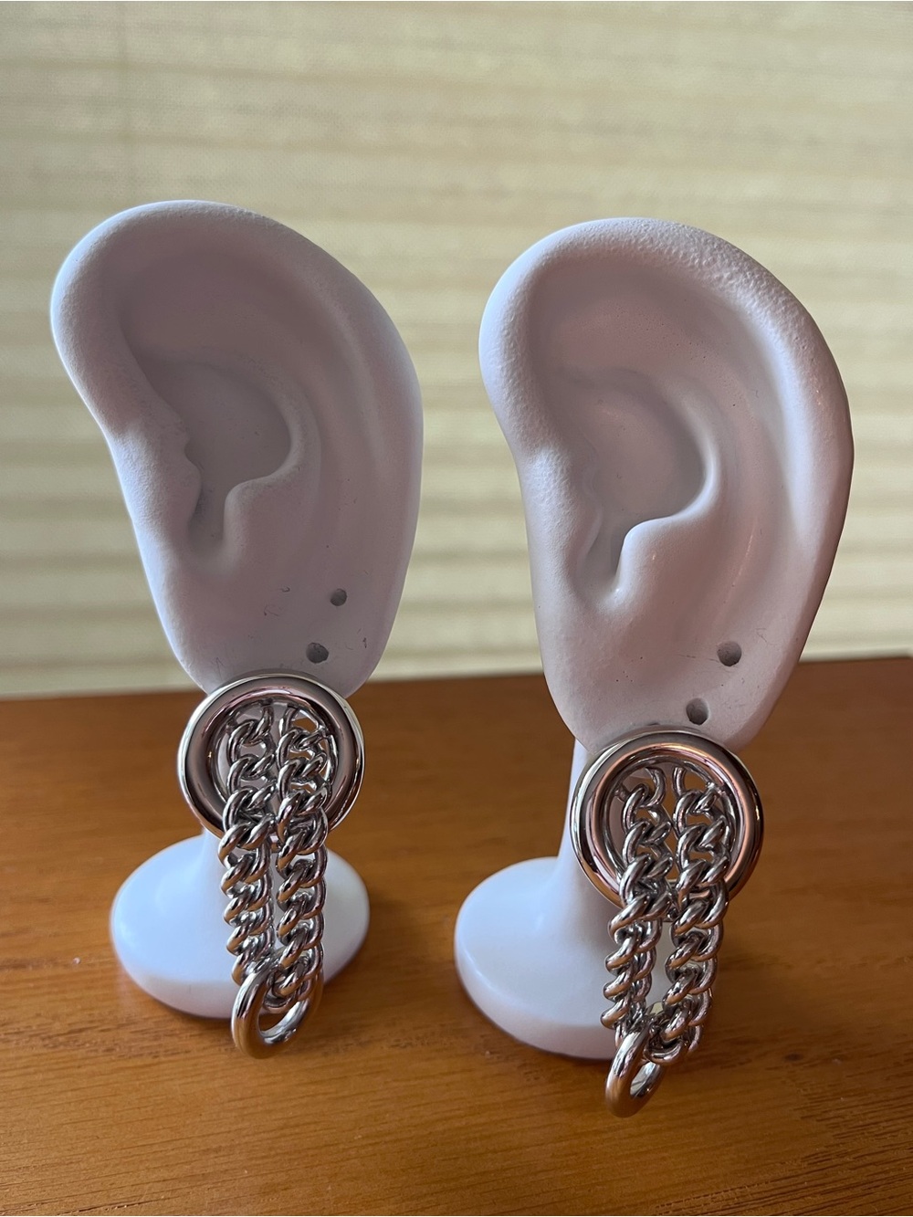 Silver-Tone Chain Drop Earrings